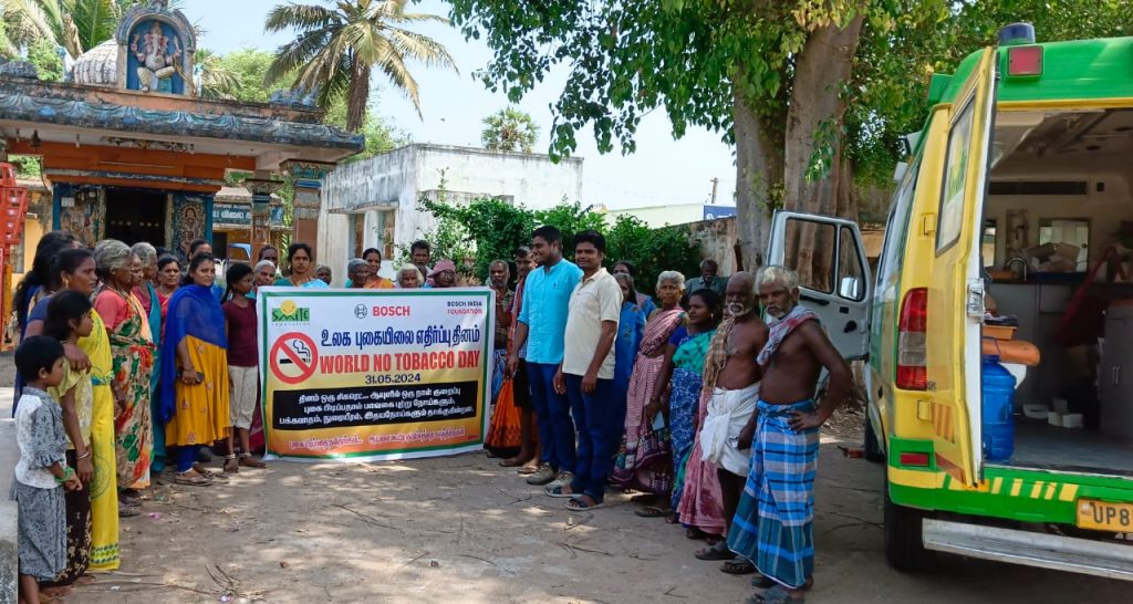 World No-Tobacco Day awareness campaign by Smile on Wheels in Chennai