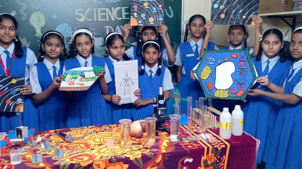 STEM Education in India- Girl students participating in Science Exhibition