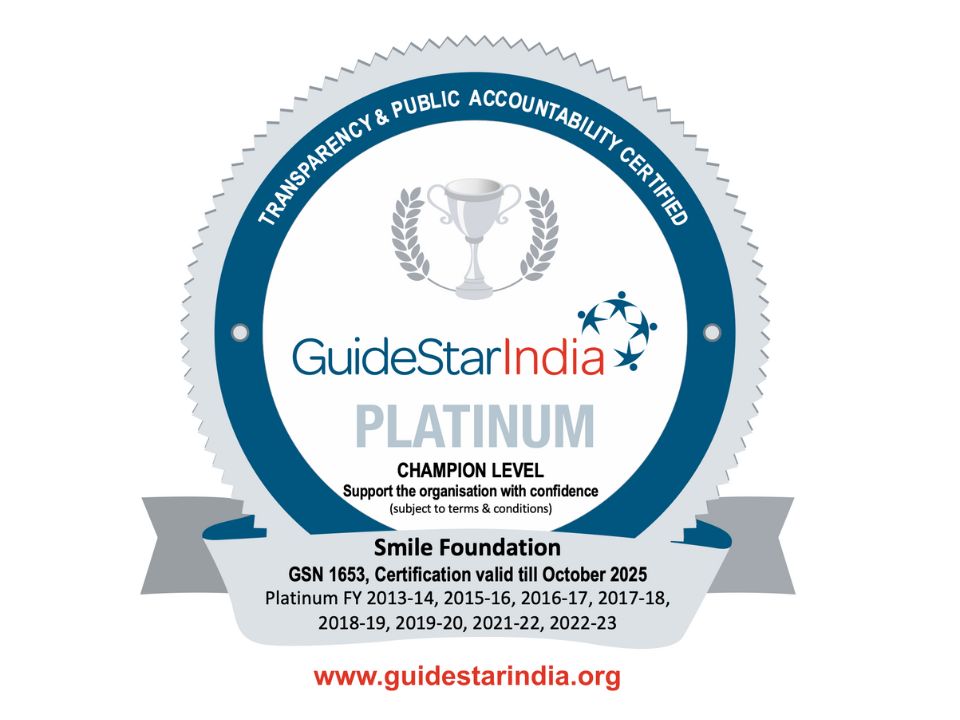 Smile Foundation has been accredited as a Guidestar India Platinum 